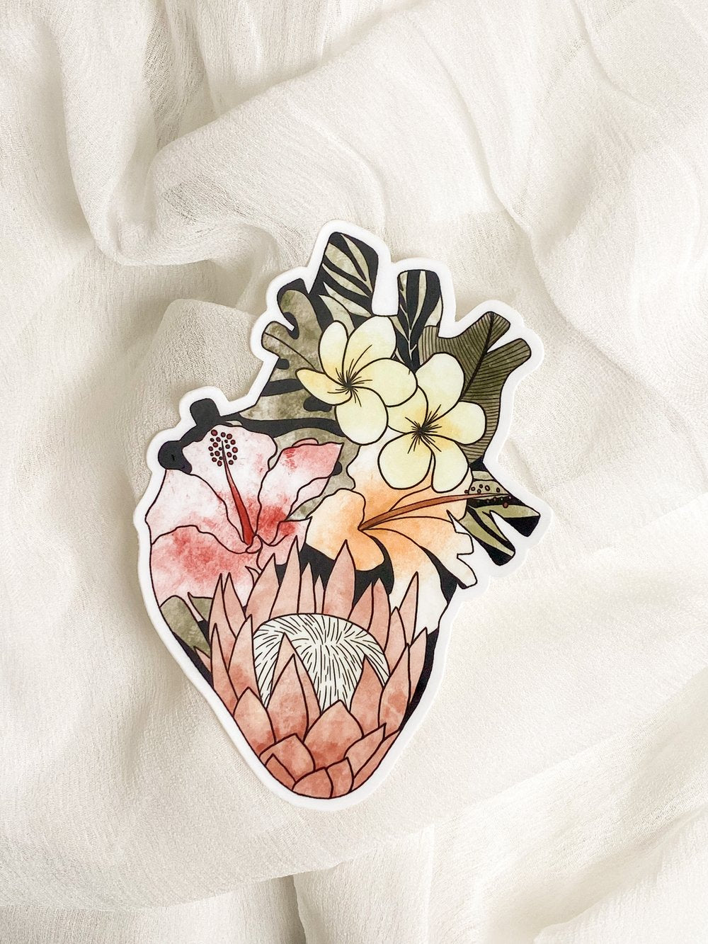 Flora Heart Sticker - Fierce Design