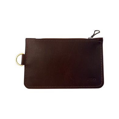 Zippered Clutch Pouch (Mahogany Brown) - Port and Dime